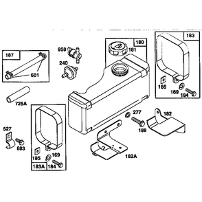 Fuel Tank Diagram and Parts List for 259700-259799 0102, 0104, 0117 Briggs and Stratton Engine